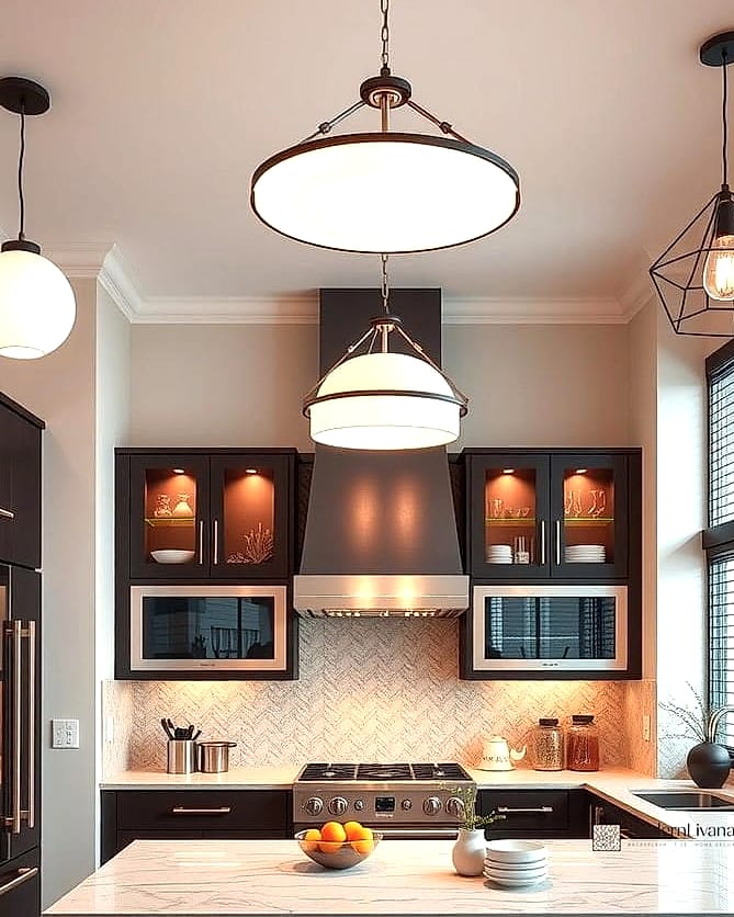 Add Statement Lighting Above the Island