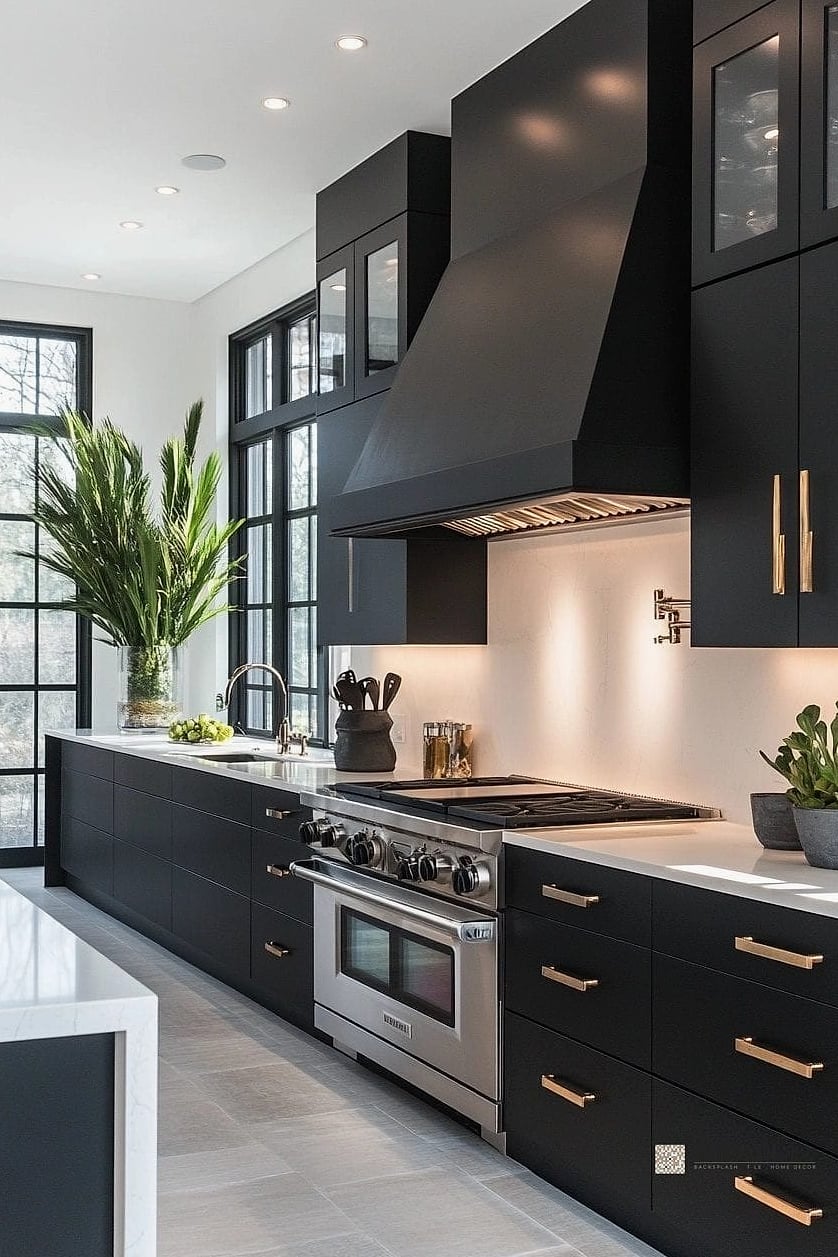 27 Black Cabinets Ideas Trending on Pinterest This Year 6 All-Black Kitchen with Black Walls