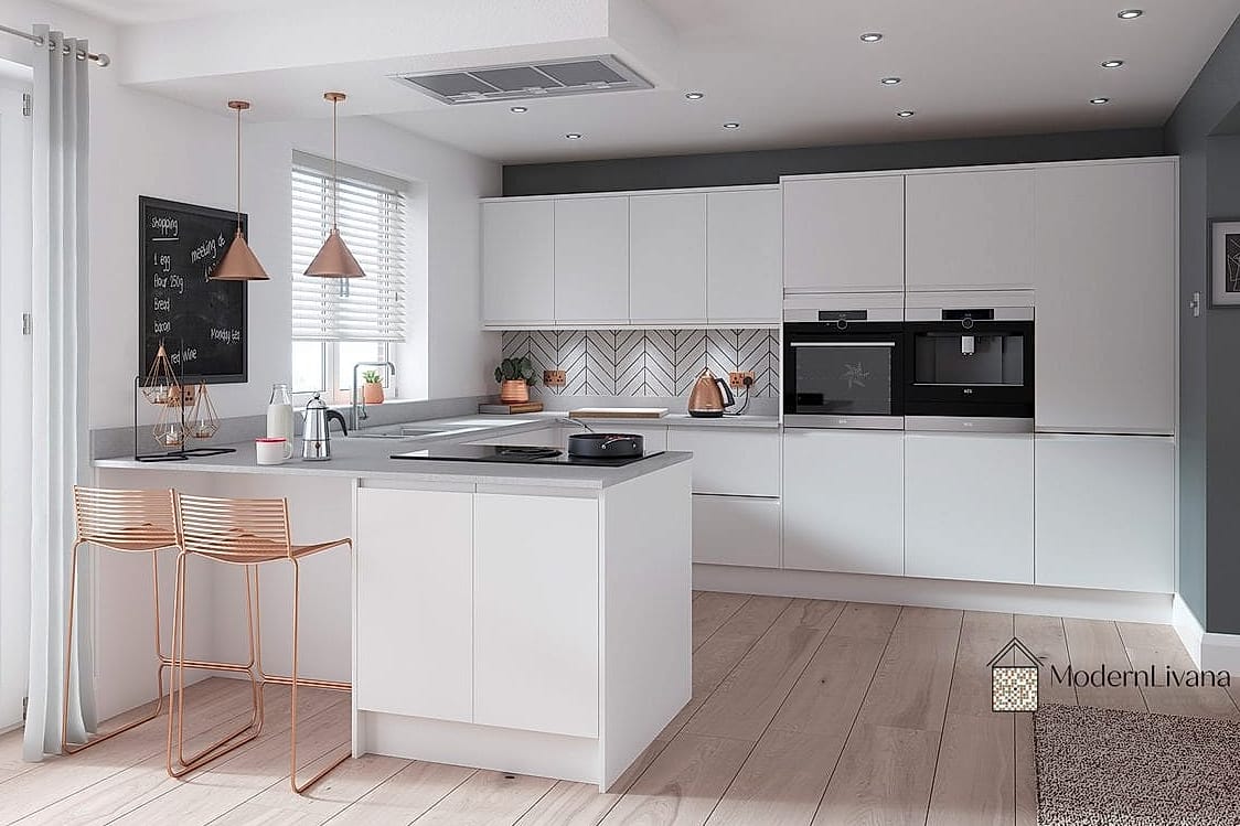 30 White Modern Kitchen Ideas Worth Bookmarking Before You Renovate 2 All-White Cabinetry with Matte Finishes