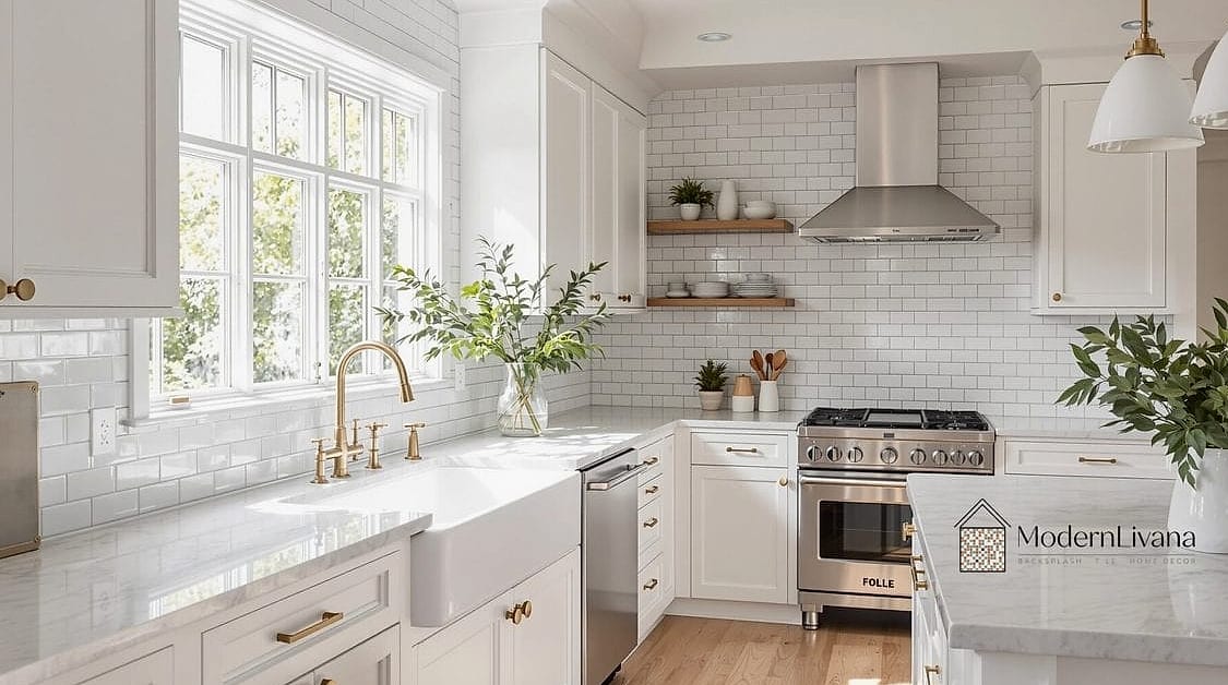 24 White Kitchen Ideas That Are Stylish and Practical 2 All-White Shaker Cabinets