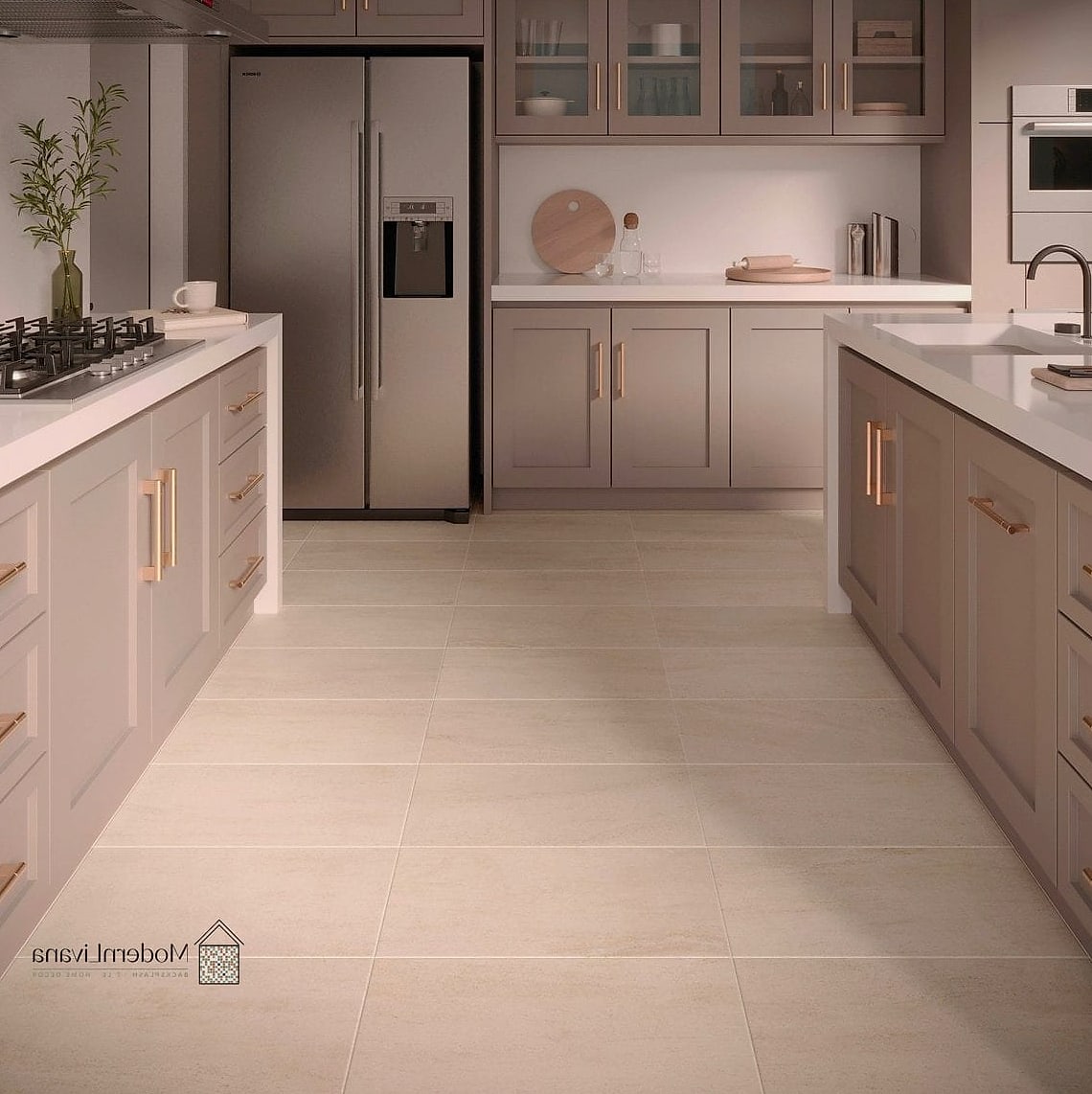 23 Beige Kitchen Ideas That Work in Any Size Home 14 Beige Tile Flooring with a Matte Finish