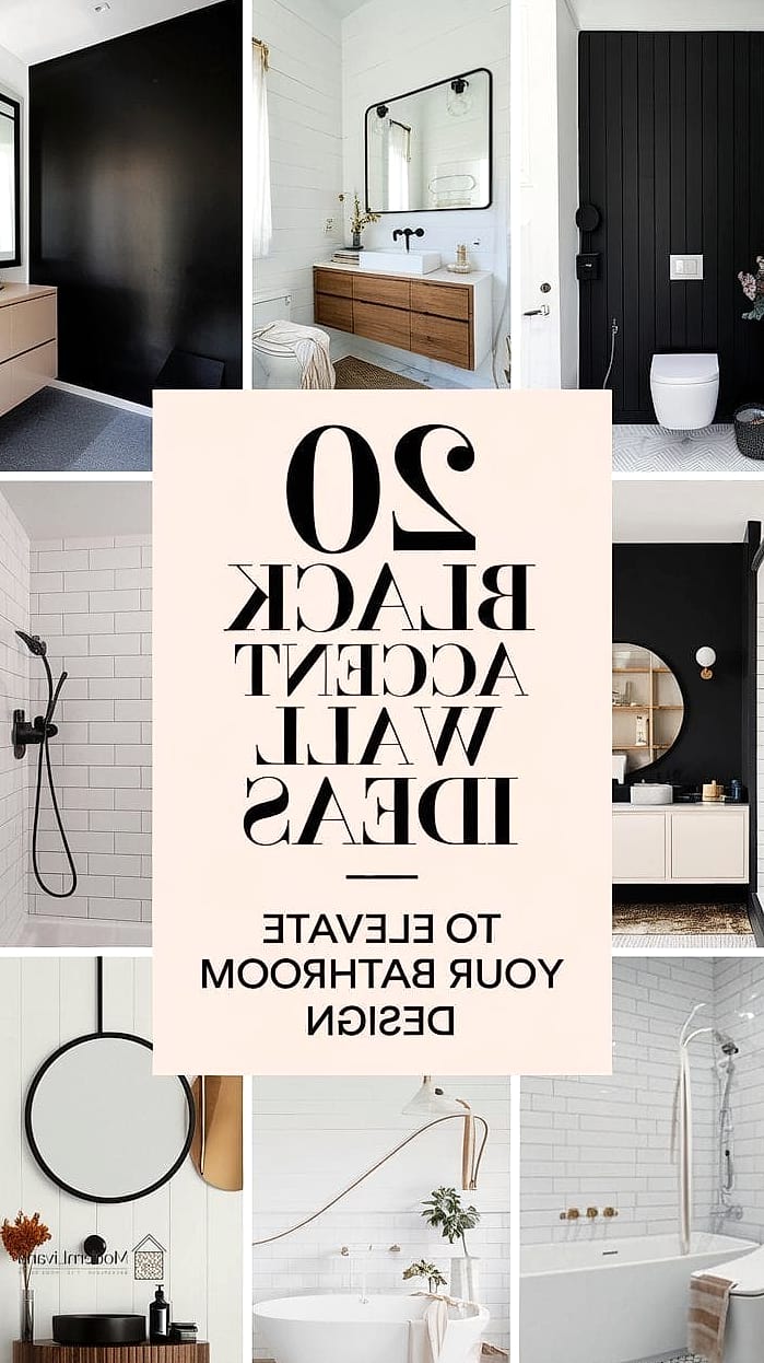 Black Accent Wall Behind the Vanity