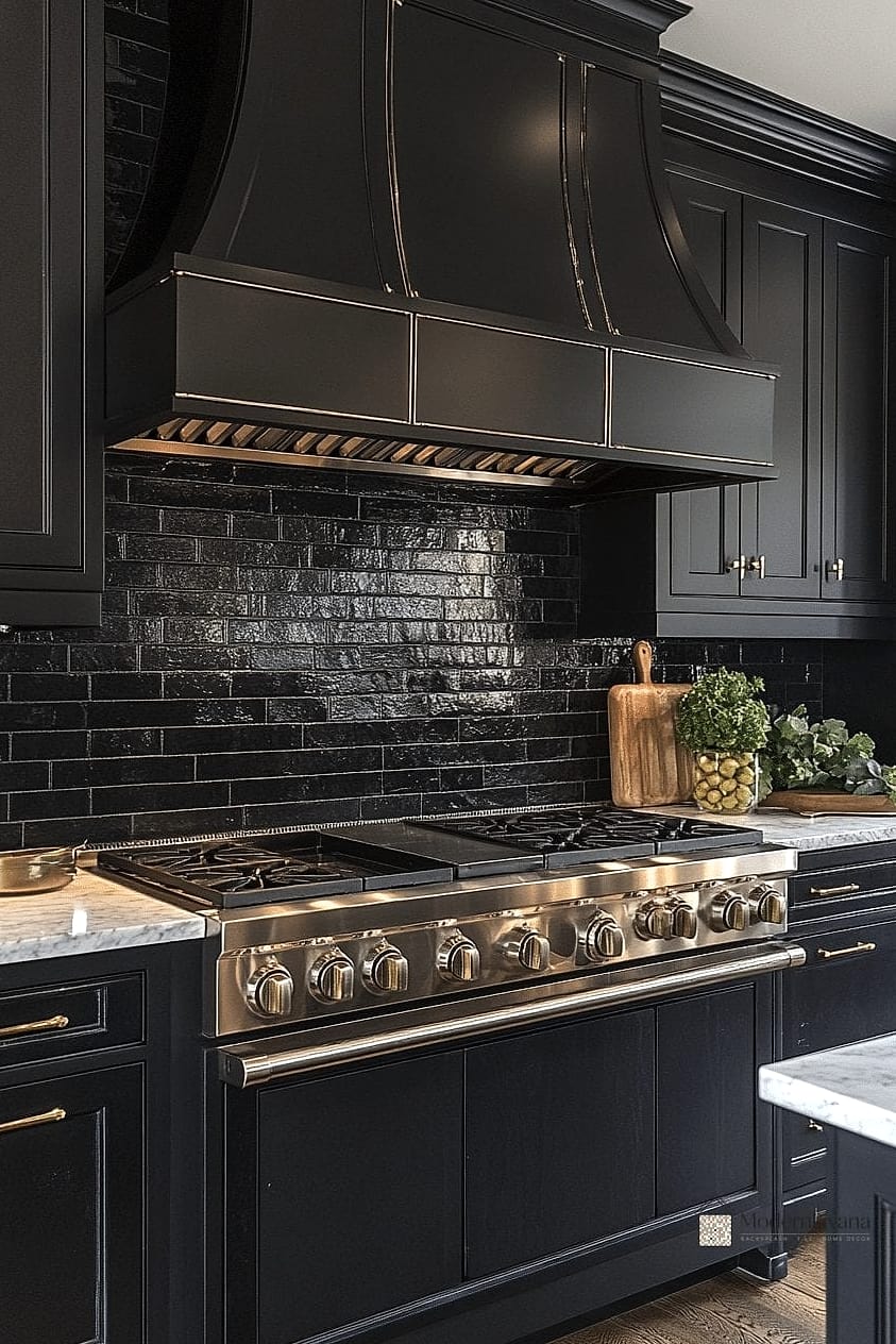 Black Brick-Style Tile