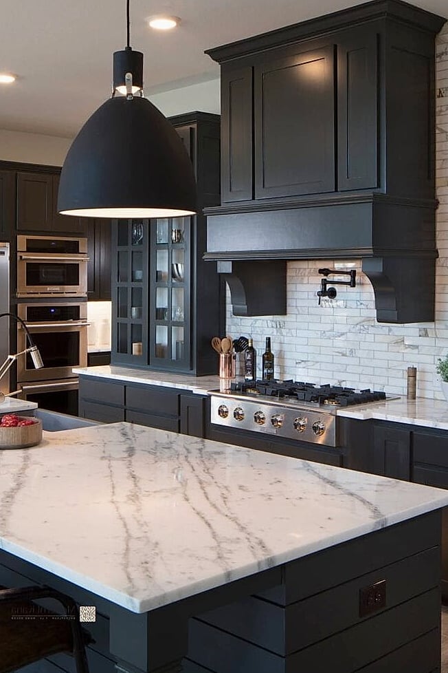 27 Black Cabinets Ideas Trending on Pinterest This Year 4 Black Cabinets with White Countertops