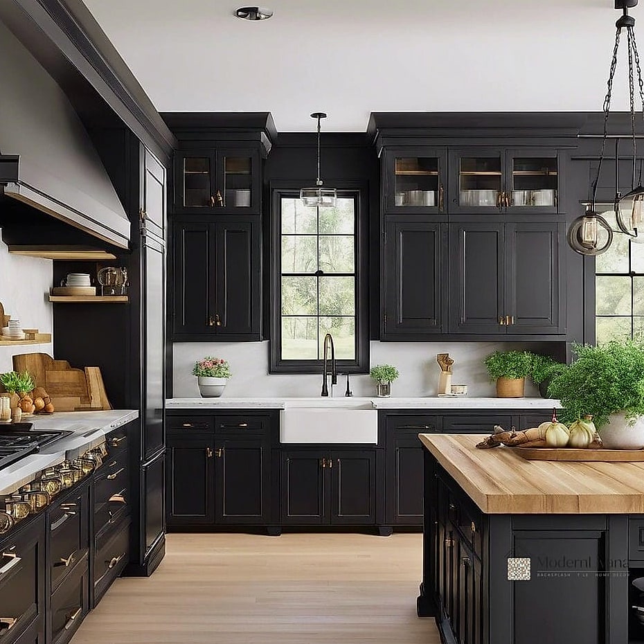 27 Black Cabinets Ideas Trending on Pinterest This Year 10 Black Cabinets in a Farmhouse Kitchen