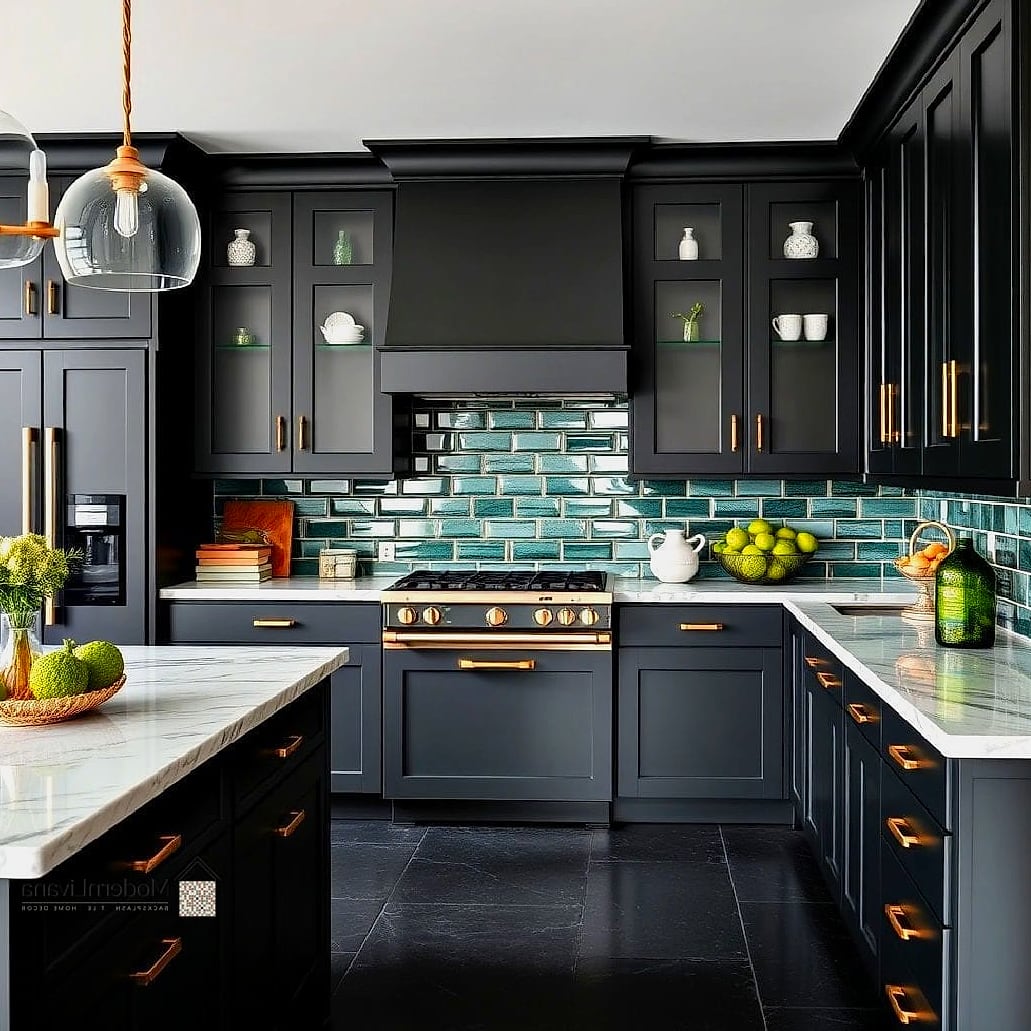 27 Black Cabinets Ideas Trending on Pinterest This Year 19 Black Cabinets with Green Accents