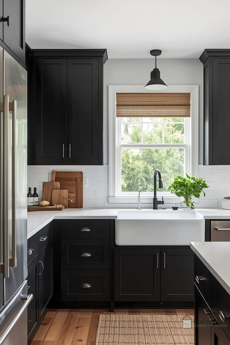 27 Black Cabinets Ideas Trending on Pinterest This Year 24 Black Cabinets with Woven Textures