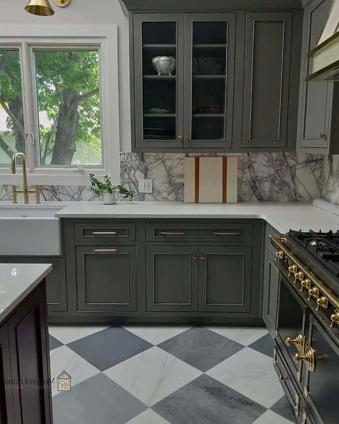 27 Black Cabinets Ideas Trending on Pinterest This Year 26 Black Cabinets with Checkerboard Flooring