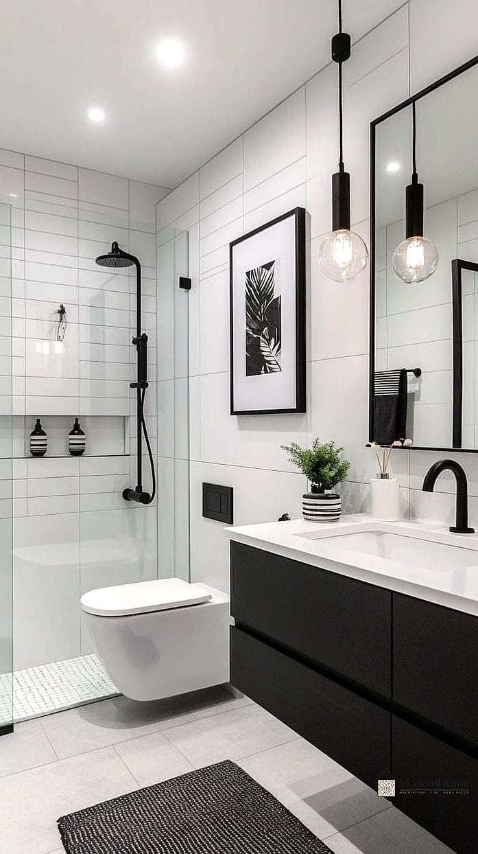 Black Ceiling with White Walls