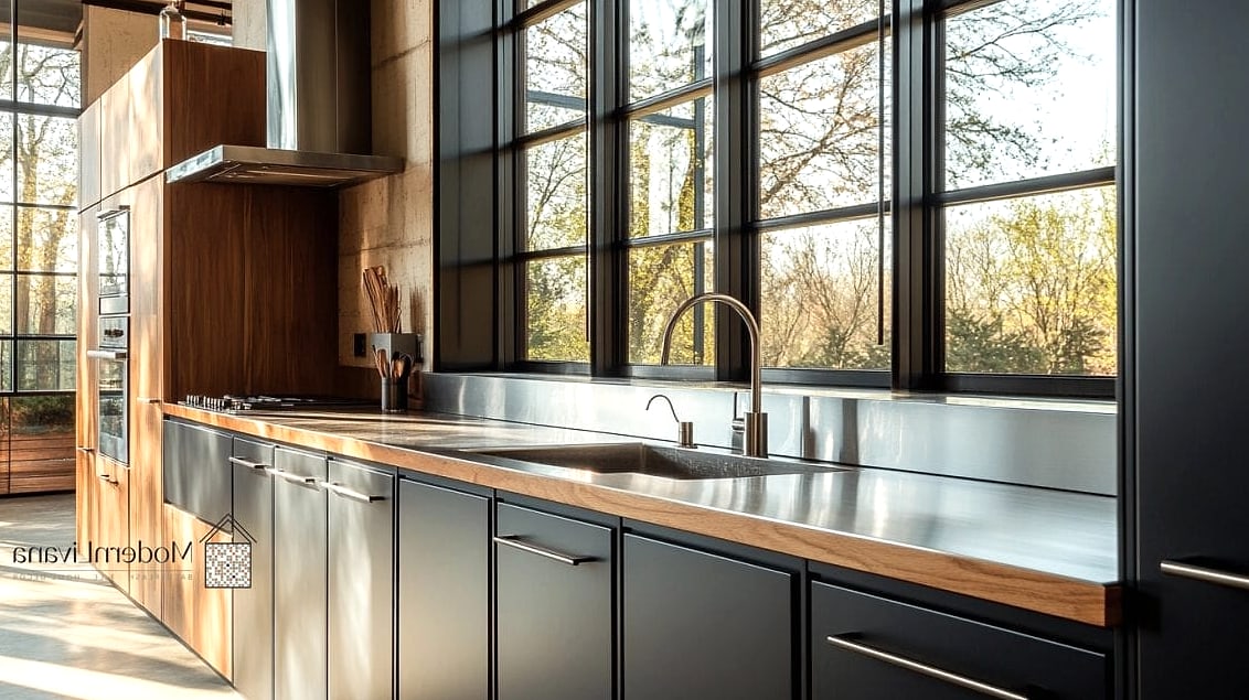 Blackened Steel Cabinet Fronts
