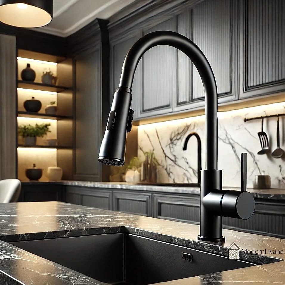Black Faucet and Fixtures
