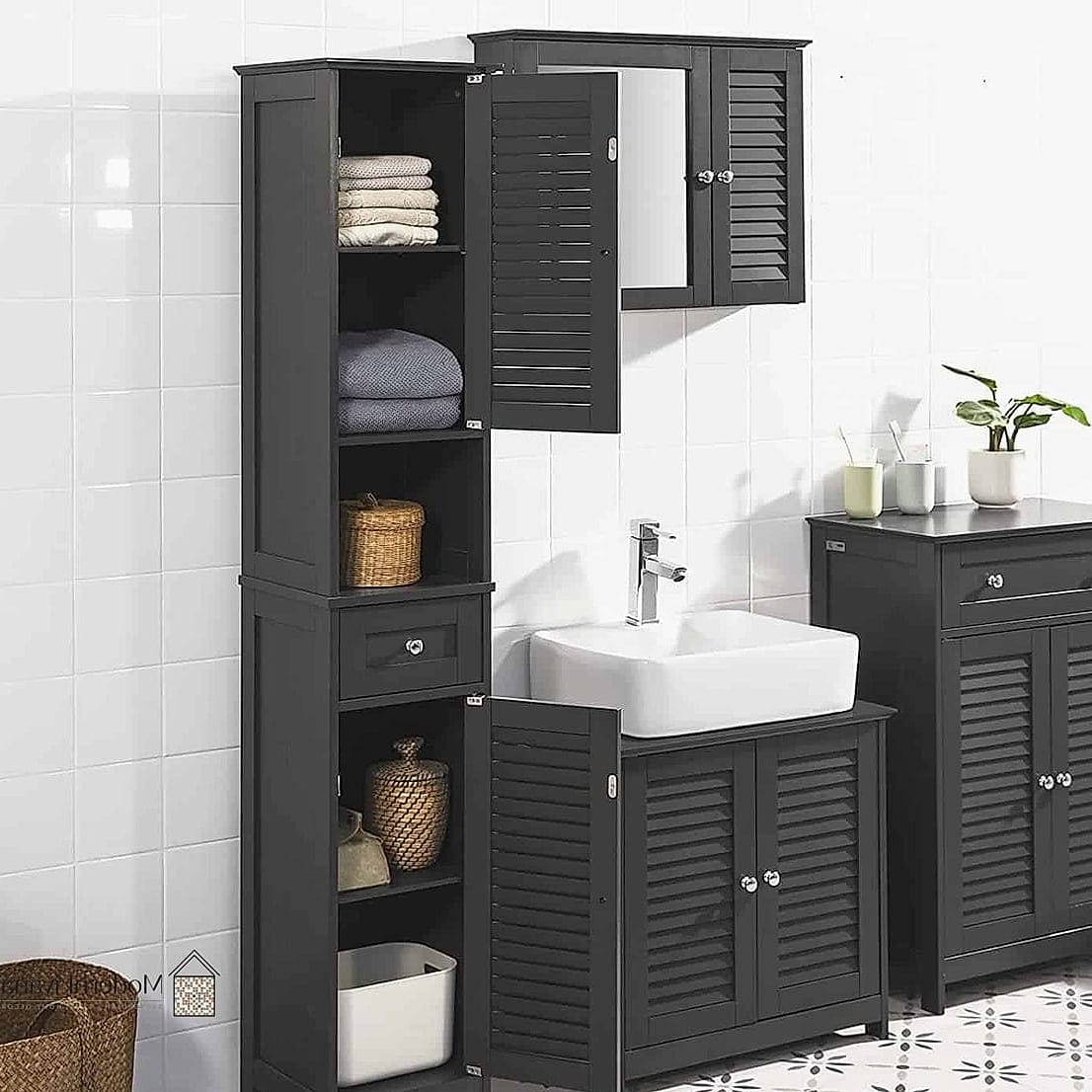 Black Freestanding Storage Cabinet