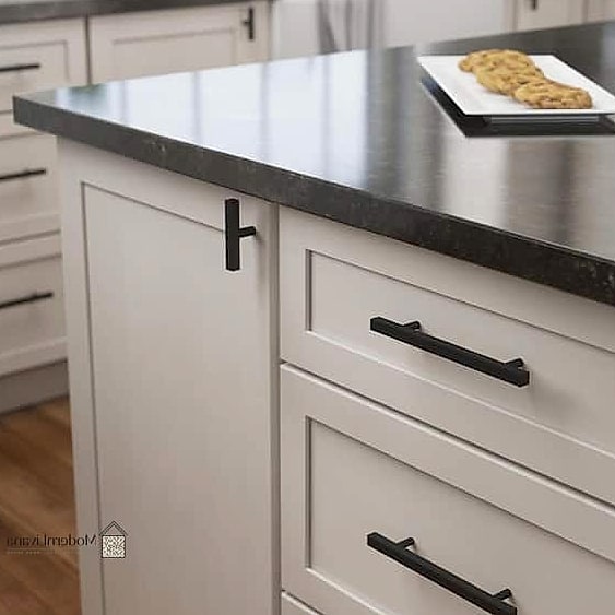 Black Hardware Against White Cabinets