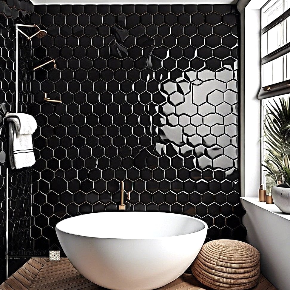 Black Hexagon Tile Floor