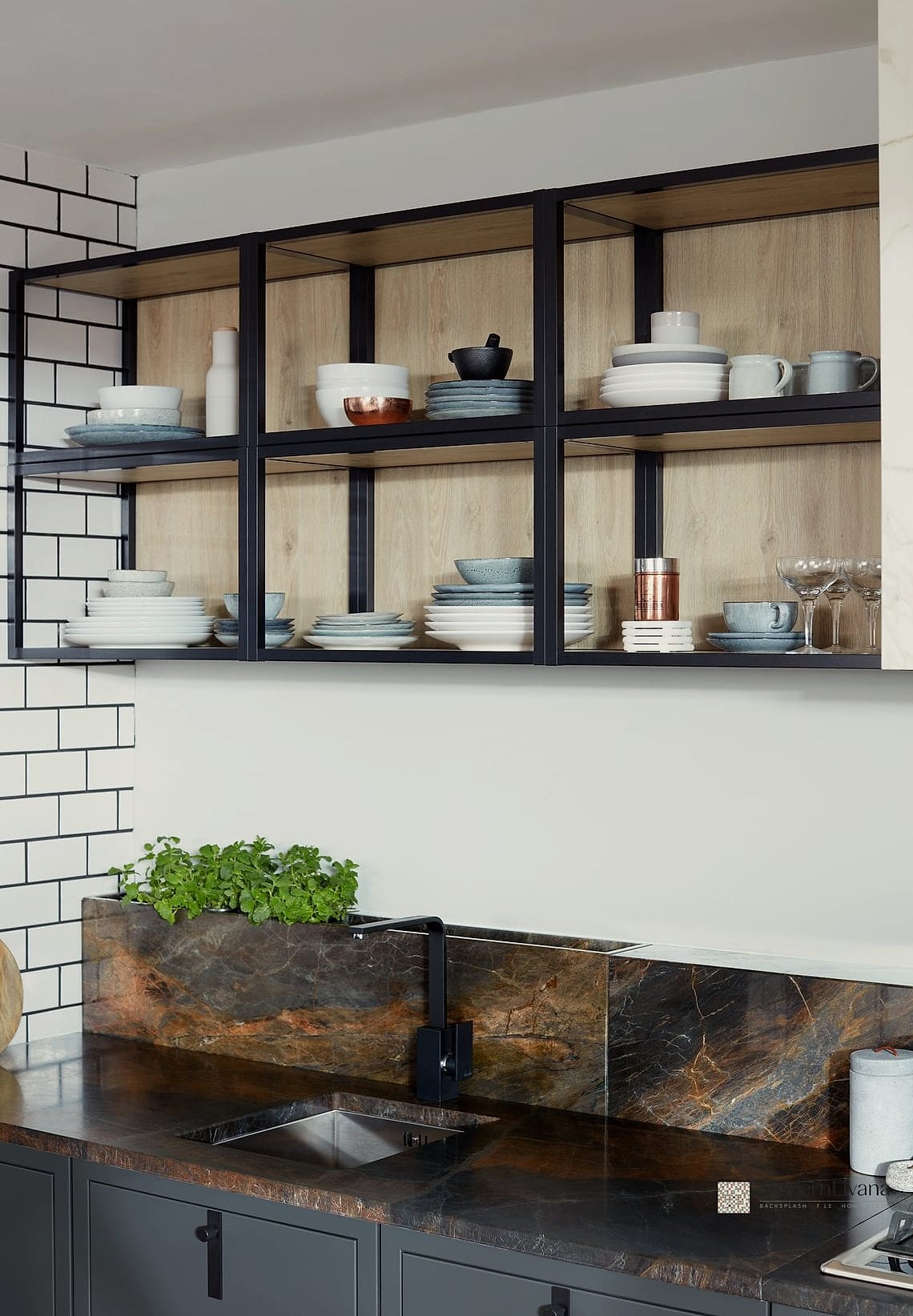 22 Open Shelving Kitchen Ideas That Will Transform Your Space 3 Black Iron Bracket Shelving