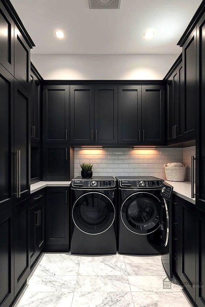 27 Black Cabinets Ideas Trending on Pinterest This Year 14 Black Laundry Room Cabinets