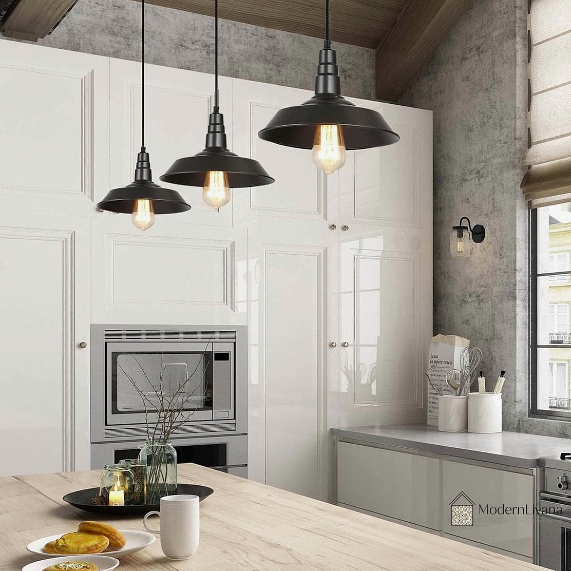 23 Pendant Lights for Kitchen Ideas That Will Change How You See Your Home 4 Black Matte Dome Pendants