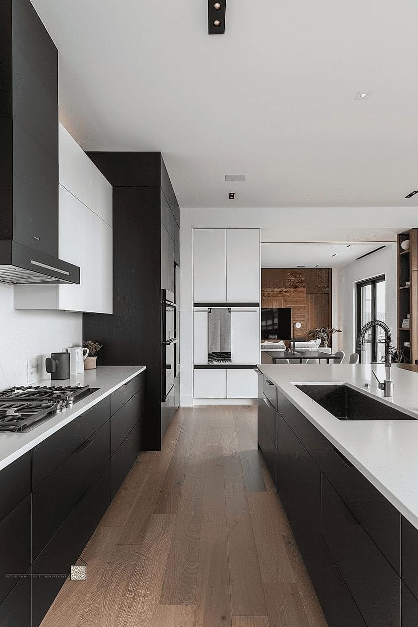 23 White Modern Kitchen Ideas Worth Bookmarking Before You Renovate 7 Black Matte Fixtures Against White Surfaces