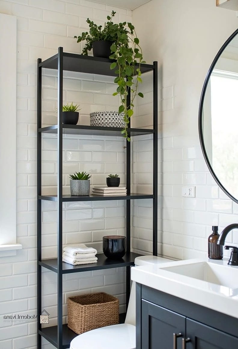 Black Metal Shelving
