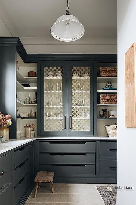 27 Black Cabinets Ideas Trending on Pinterest This Year 16 Black Pantry Cabinets with Glass Doors