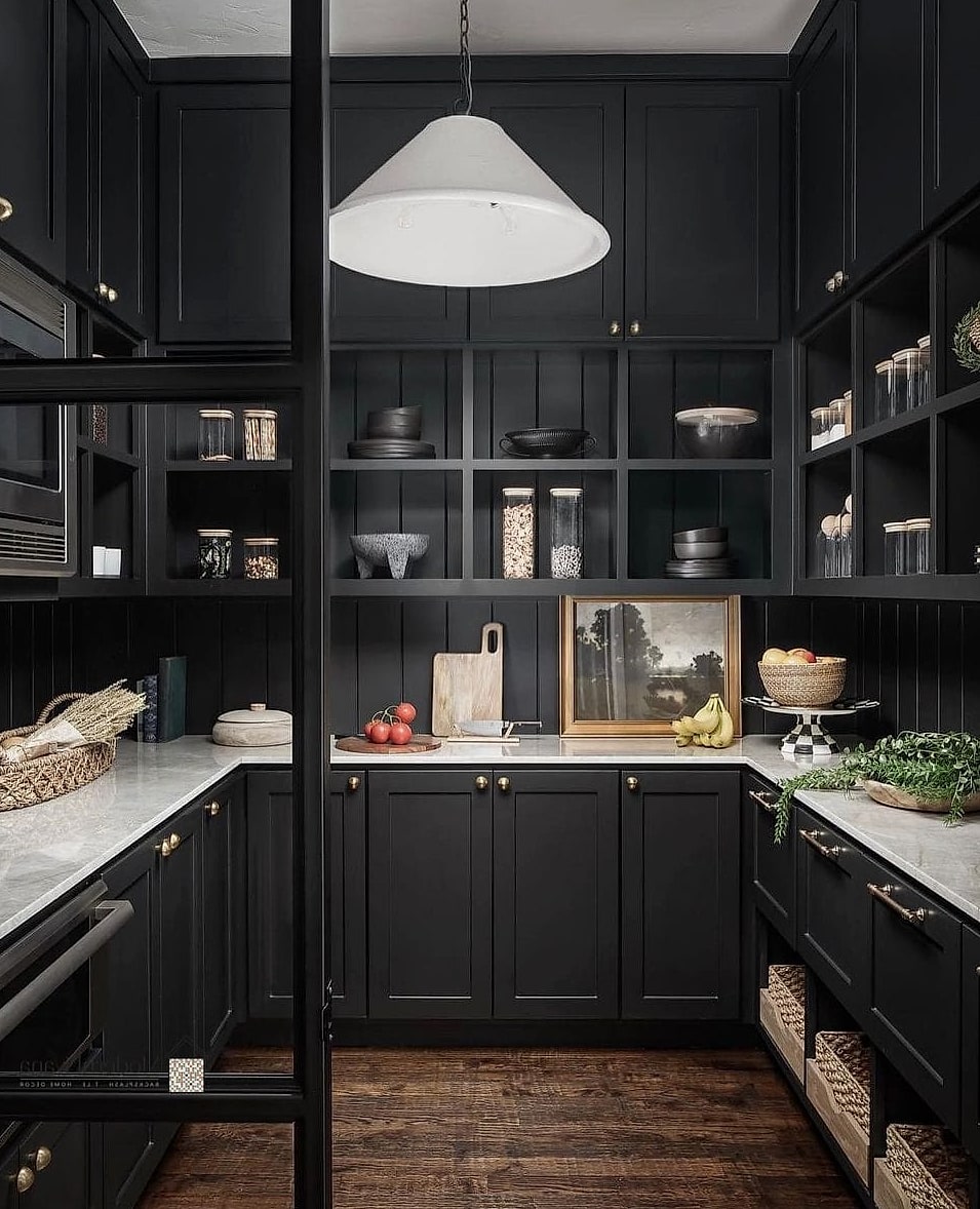 Black Pantry Cabinets