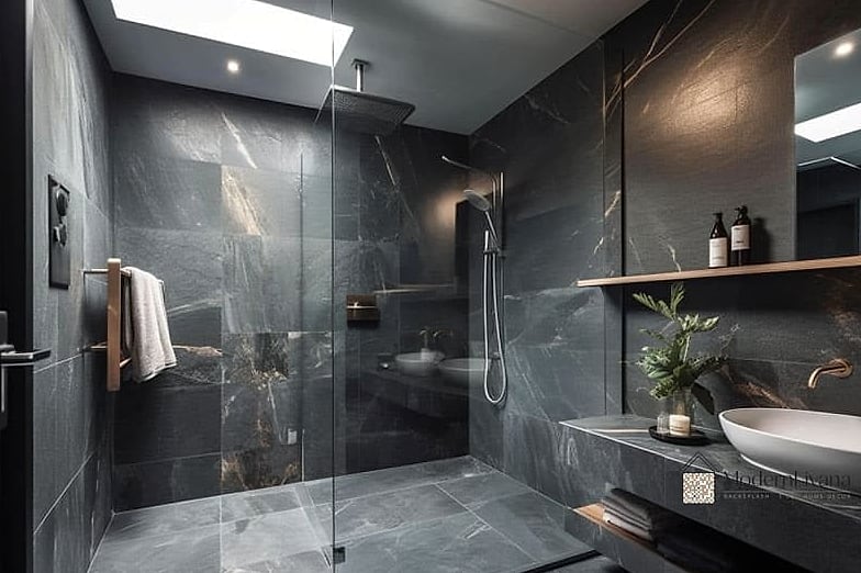Black Slate Shower Floor
