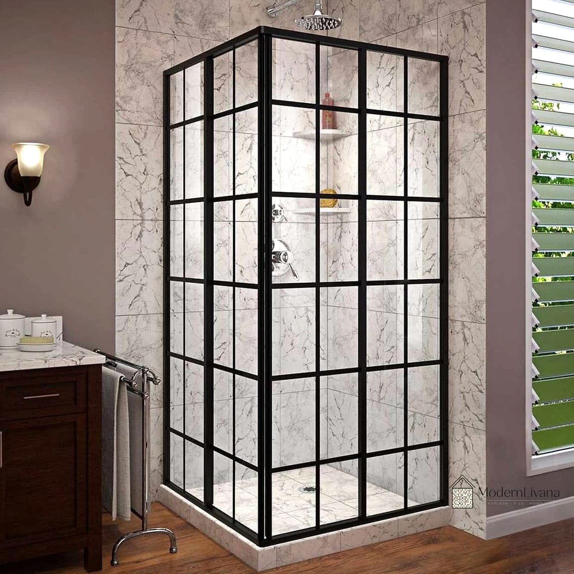 Black Steel-Framed Windows or Doors
