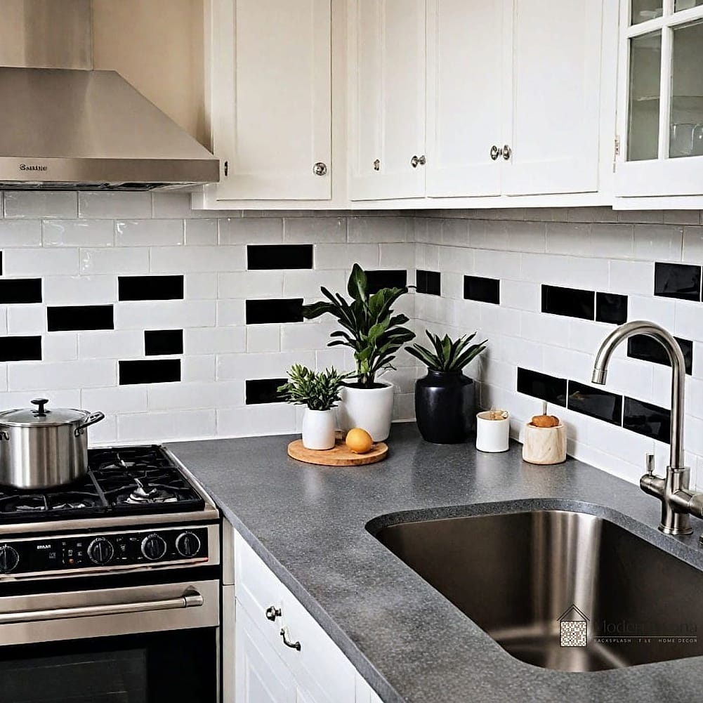 Black Subway Tile Backsplash
