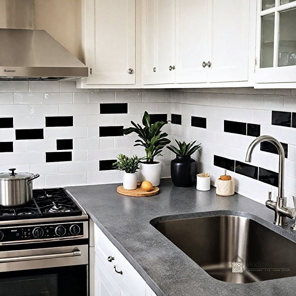 Black Subway Tile Backsplash