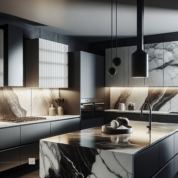 Black and White Marble Countertops