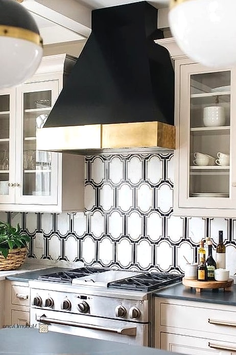 Black and White Geometric Tile Floor