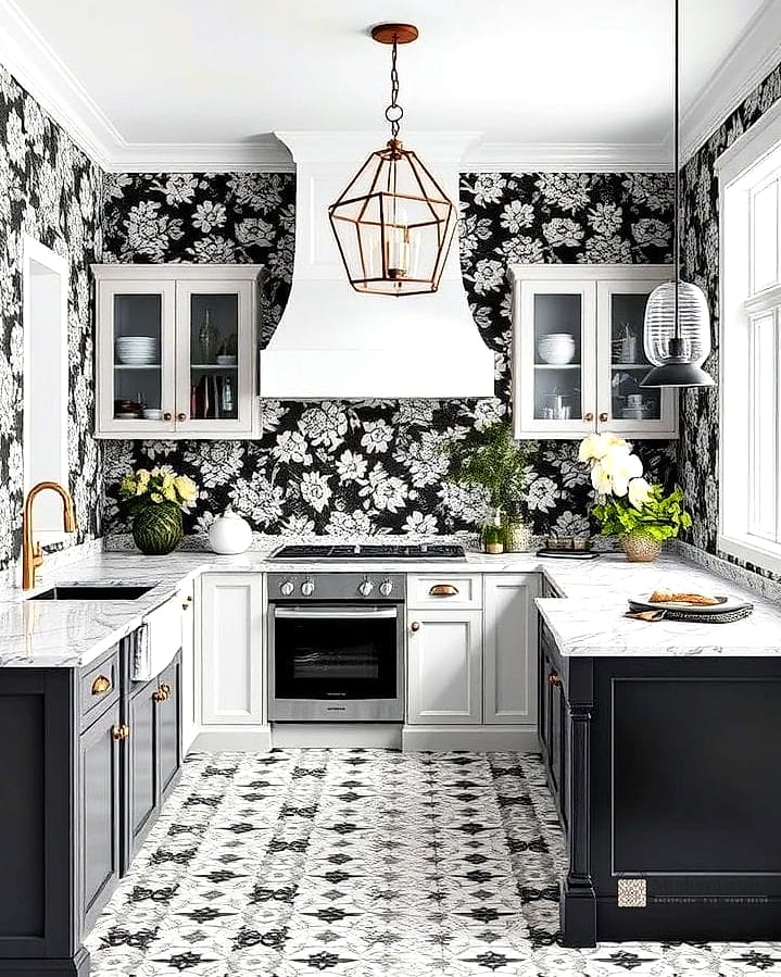 Black and White Wallpaper Accent