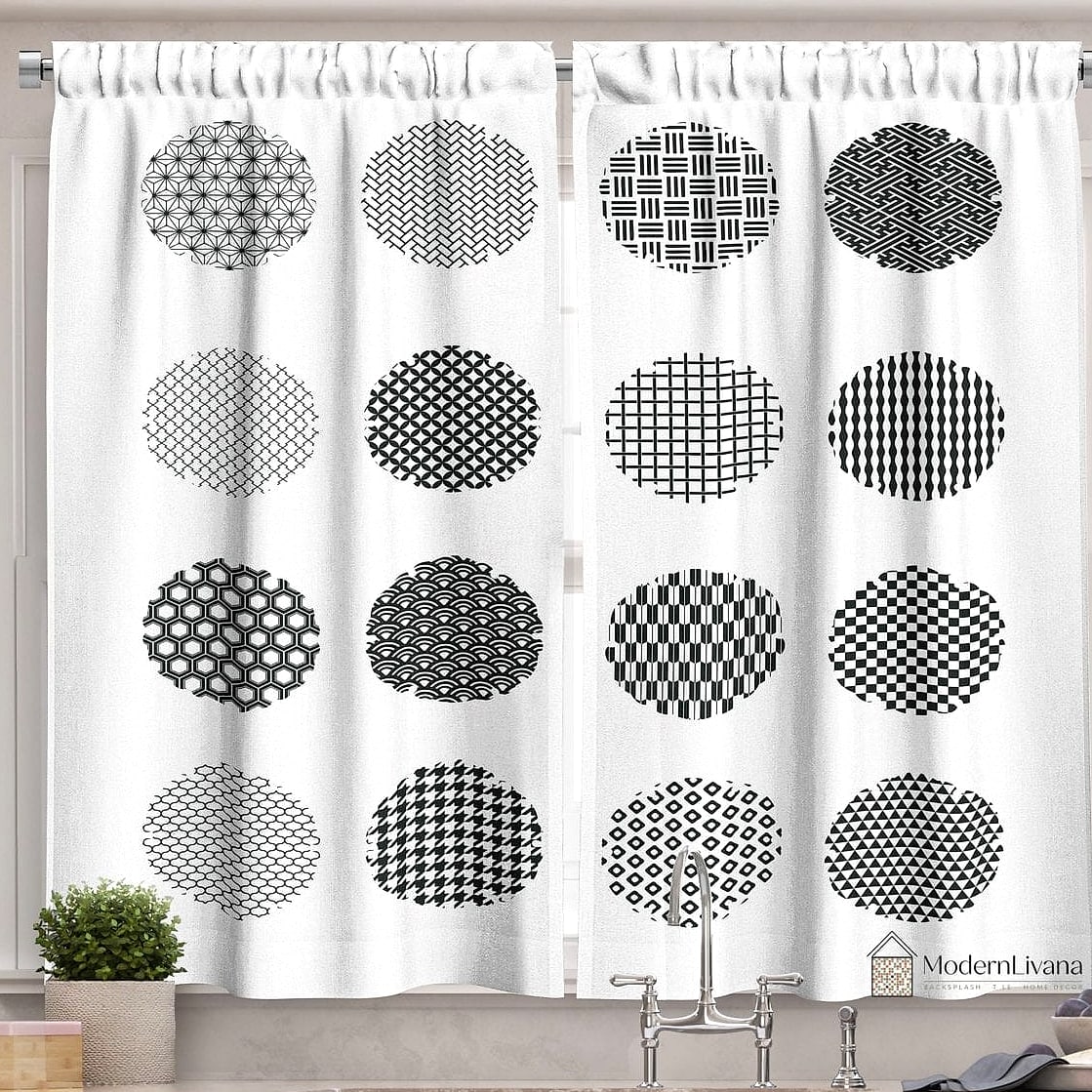 Black and White Cafe Curtains