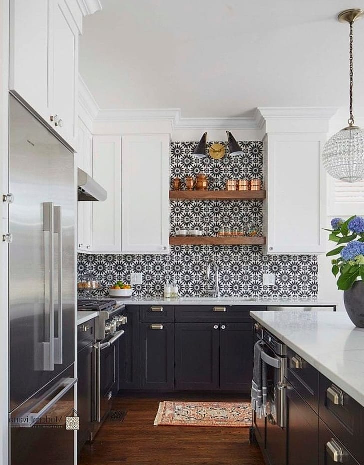 Black and White Checkerboard Backsplash