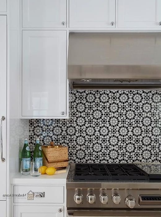 Black and White Mosaic Backsplash