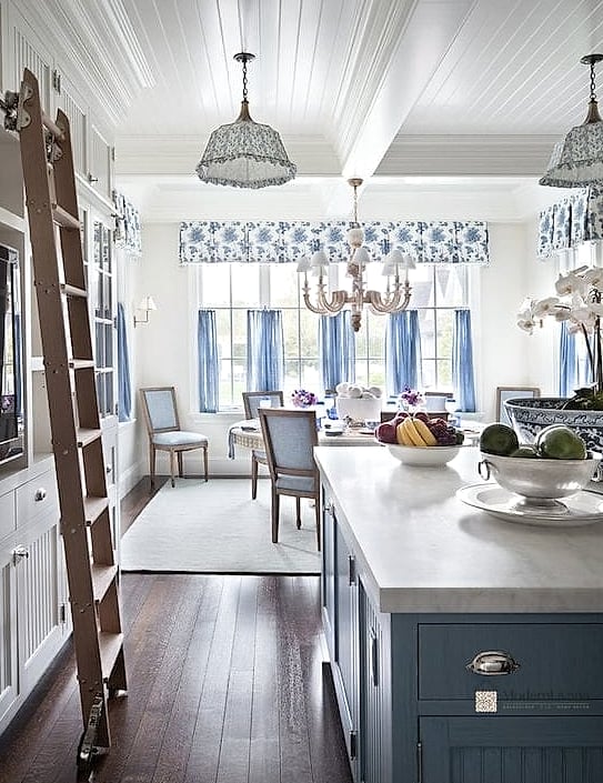 23 Blue and White Kitchen Ideas to Show Your Contractor 10 Blue Beadboard Ceiling