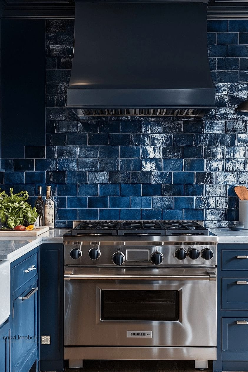 Blue Brick-Look Tile