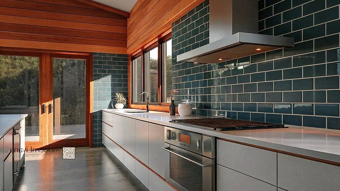 Blue Brick-Look Tile