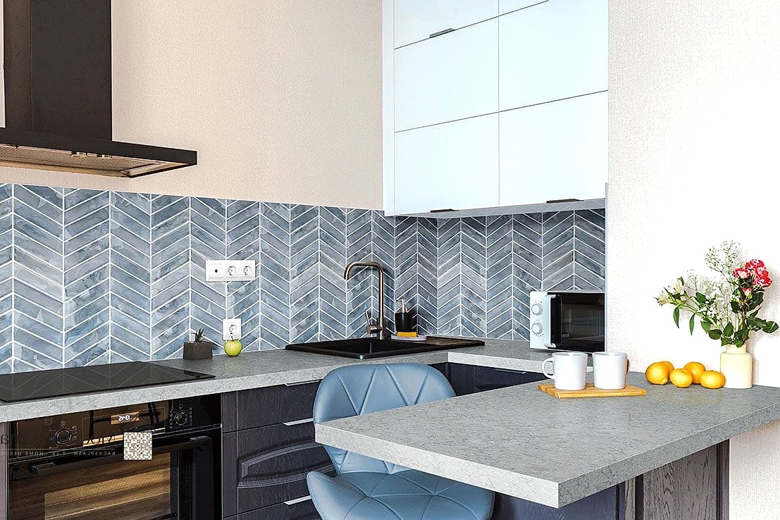 Blue Chevron Tile Pattern