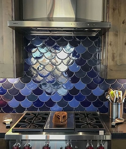 Blue Fish Scale Tile