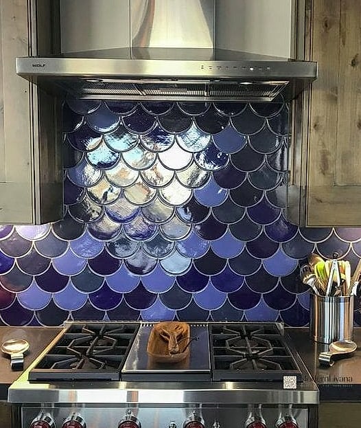 Blue Fish Scale Tile