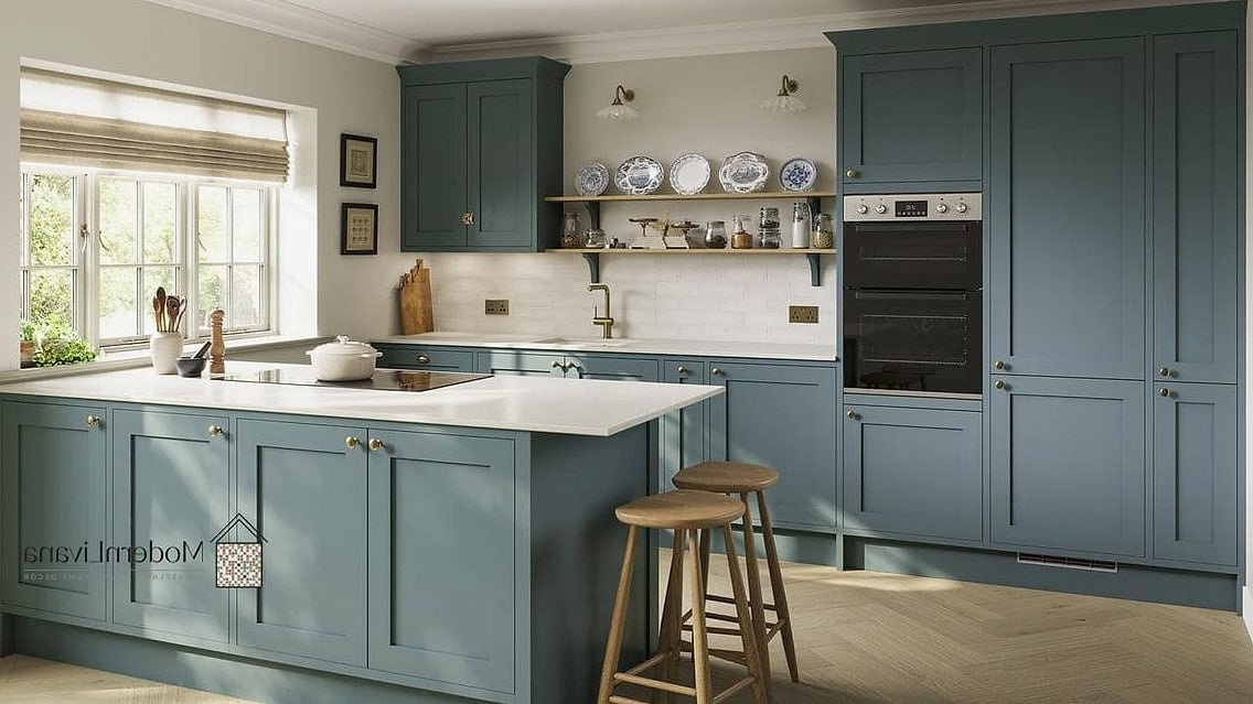 Blue Kitchen Peninsula