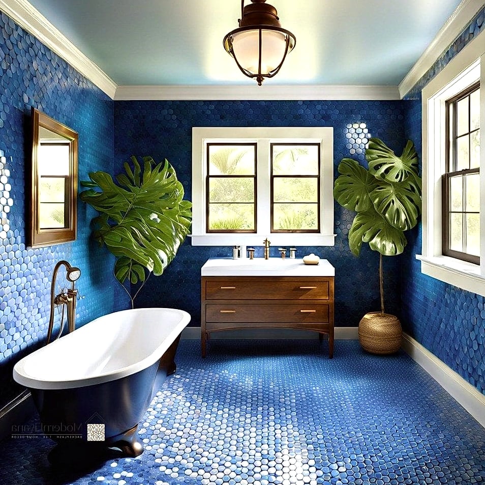 Blue Penny Tile Shower Niche