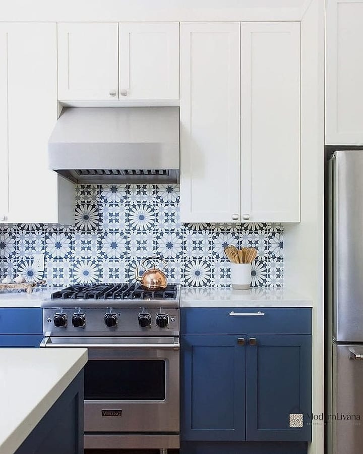 Blue and White Moroccan-Inspired Tile