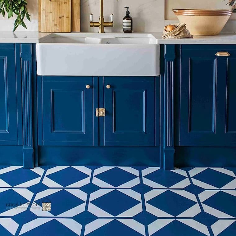 22 Kitchen Floor Tiles Ideas You Haven't Seen Before 17 Bold Blue Tile as a Statement Floor