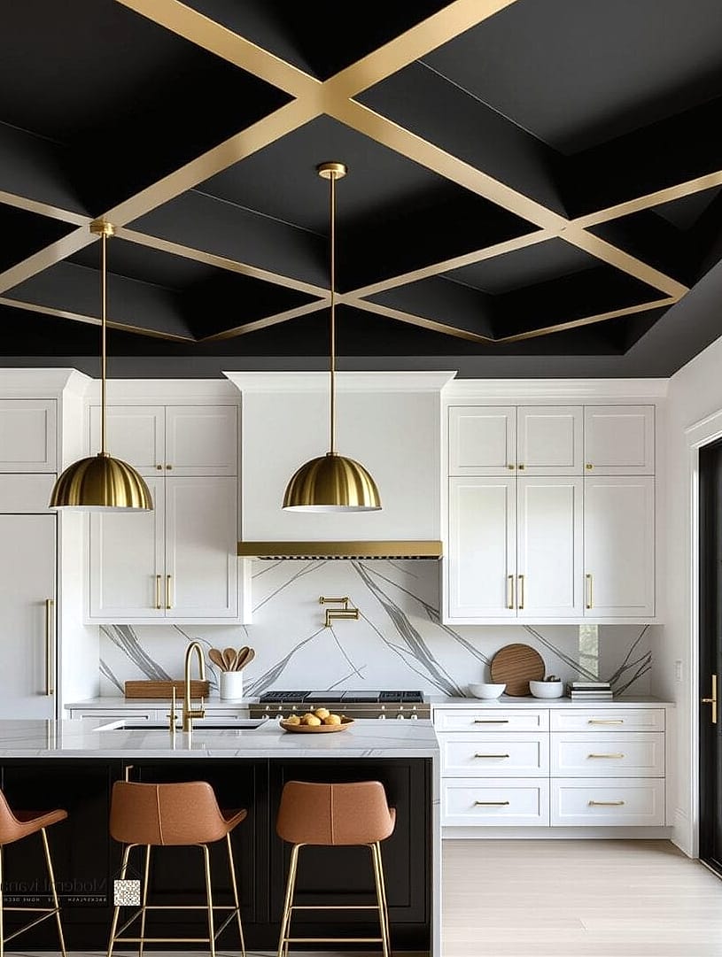 A Bold Ceiling Color or Wallpaper