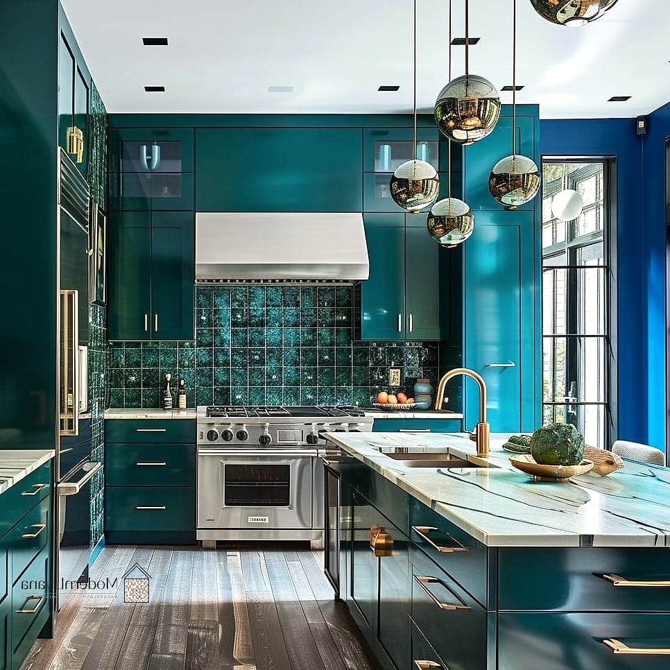 Go with a Bold, Saturated Cabinet Color