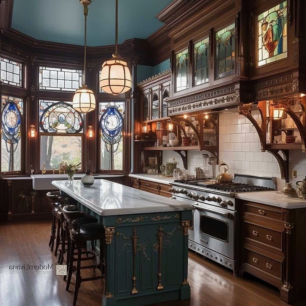 Brass and Glass Pendant Lighting