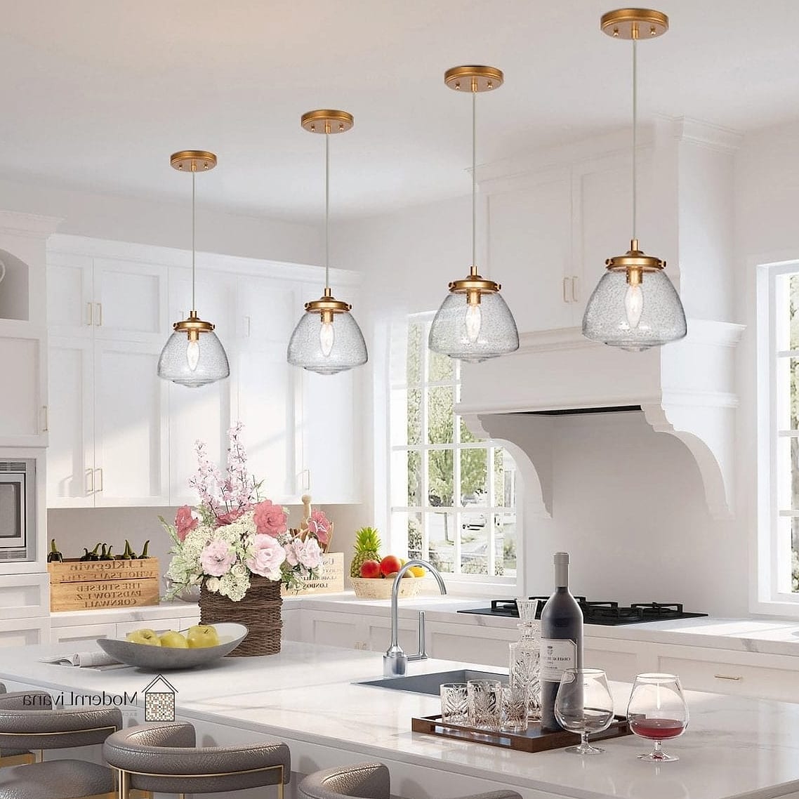 23 Pendant Lights for Kitchen Ideas That Will Change How You See Your Home 14 Brass and Glass Schoolhouse Pendants