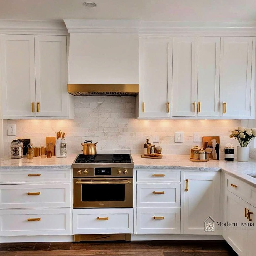 22 Modern Kitchen Ideas Worth Bookmarking Before You Renovate 13 Brass and Gold Accents
